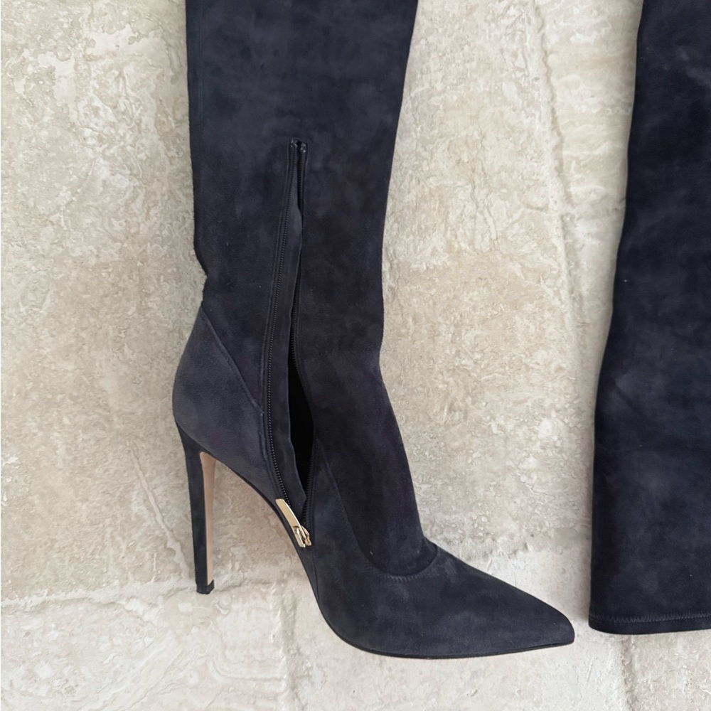 Sergio Rossi stiletto suede boots thigh high EUC - Picture 9 of 15